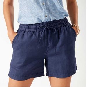 Tommy Bahama 100% linen navy shorts